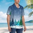 thumbnail image 6 of Uemuo Christmas Trees Printed Regular Fit Short Sleeve Casual Hawaiian Shirt for Men,Aloha shirt,Tropical shirt,Floral print shirt,Vacation Beach shirt-Medium, 6 of 9