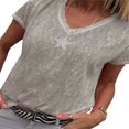 thumbnail image 1 of Womens Plus Size Short Sleeve V-Neck Tops, 1 of 2