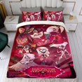 thumbnail image 4 of Hazbin Hotel Conjunto de sábanas temático, trío de piezas, cómodo y amigable con la piel, diseño único, regalo de decoración para el hogar para familiares, amigos y fans,173cm *218cm, 4 of 6