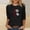 Black, variant on VgaVtl Womens Tshirts Graphic Valentines 3/4 Sleeve Womens Tops Fancy Casual Black Holiday Crew Neck Loose Tops