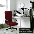 thumbnail image 2 of PiccoCasa Stretchable Office Chair Cover Jacquard Stripe Computer Chair Cover, Large Burgundy, 2 of 6