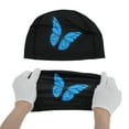 thumbnail image 5 of Unique Bargains 1 Pc Knitted PU Elastic Butterfly Pattern Swim Cap Black, 5 of 5