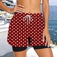thumbnail image 2 of SAWOBUUN Women Polka Dot Running Shorts High Waist Athletic Casual Loose Elastic Drawstring Shorts with Lining, 2 of 8