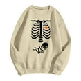 thumbnail image 5 of Pregnant Halloween Sweatshirts for Women 2025 Crewneck Pregnancy Announcement Skeleton Graphic Sweatshirt Pullover Top, 5 of 6