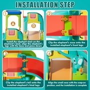 Toy Car for Kids, 5 in 1 Elephant Slide & Parking with 4 Push and Go Toy Cars, Toys for 2-3 Year Old, Toddler Toy Car, Learning Educational Toys for Boys Girls Best Birthday Gifts