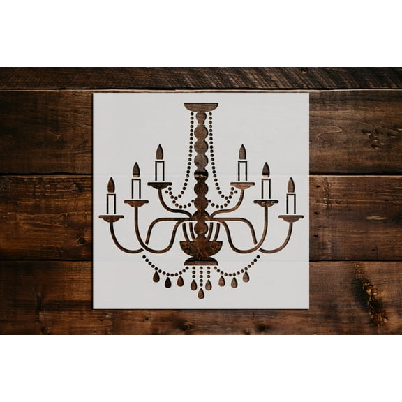 Chandelier Stencil - Art and Wall Stencil (6"x6")