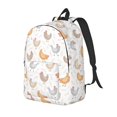 thumbnail image 1 of Disketp Funny Chicken print Canvas Backpack Lightweight Travel Daypack Student Rucksack Laptop Backpack-, 1 of 5
