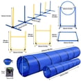 thumbnail image 2 of Flroha Dog Agility Course Backyard Set Dog Agility Course Backyard Set with 2 Tunnels Hoop Jump 2 Hurdle Jumps 6 Weave Poles Pause Box Whistle Folding Bowl Toy Ball Carry Bag robust, 2 of 9