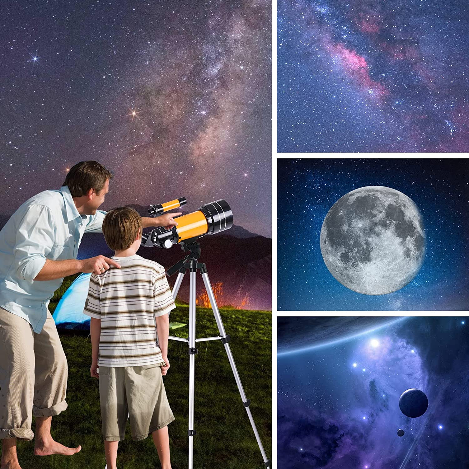 MKING Telescope for Adults & Kids, 70mm Aperture Professional