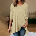 thumbnail image 2 of HAiming Women's Tunic T-Shirts Solid Color Round Neck Long Sleeved Pullover Tops 2025 Casual Plus Size Loose Blouses, 2 of 6