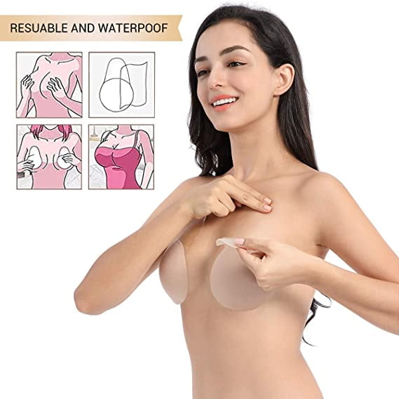 L Women's Invisible Sticky Bra Invisible Push Up Bra Reusable Sticky  Backless Bra