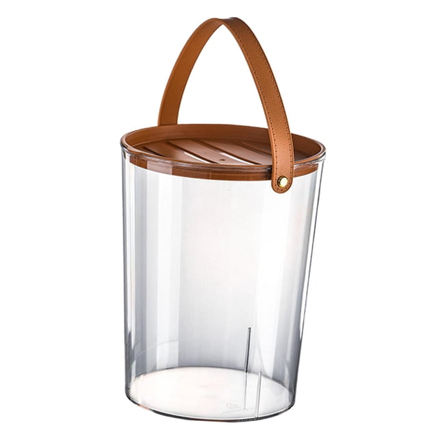 Dispensador de arroz y cereales, caja para almacenar granos con asa, tapa sellada, práctico cubo de almacenamiento, bote para té, comida para Marrón L