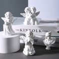thumbnail image 2 of Forme Fille Ange Figurine Claire Texture Résine Jardin Bibelots Table Sculpture Bureau Décor, 2 of 10