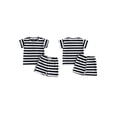 thumbnail image 2 of BemeyourBBs Toddler Baby Boy Girl Baby Summer Clothes Infant Baby Boy Girl 2 Piece Outfit Adorable Striped Short Sleeve T Shirt Tops with Shorts Set Homewear Loungwear, 2 of 9