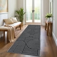thumbnail image 2 of Hasoo 2'5" x 8' Black Runner Rug Modern Strip Indoor Carpet Soft Non Slip Runner for Laundry Bathroom Entryway Bedroom, 2 of 6