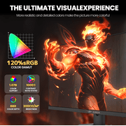 CRUA 27 160Hz Gaming Monitor, IPS UHD(3840x2160P), 120% SRGB, Support FreeSync, Height adjustable, Lighting effects, Built-in Speakers, HDMI & DP, Black