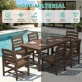 thumbnail image 4 of LOYALICE 7 PC Outdoor Patio Furniture Set, Patio Dining Sets, 6 Chairs and 1 Table, Brown, 4 of 9