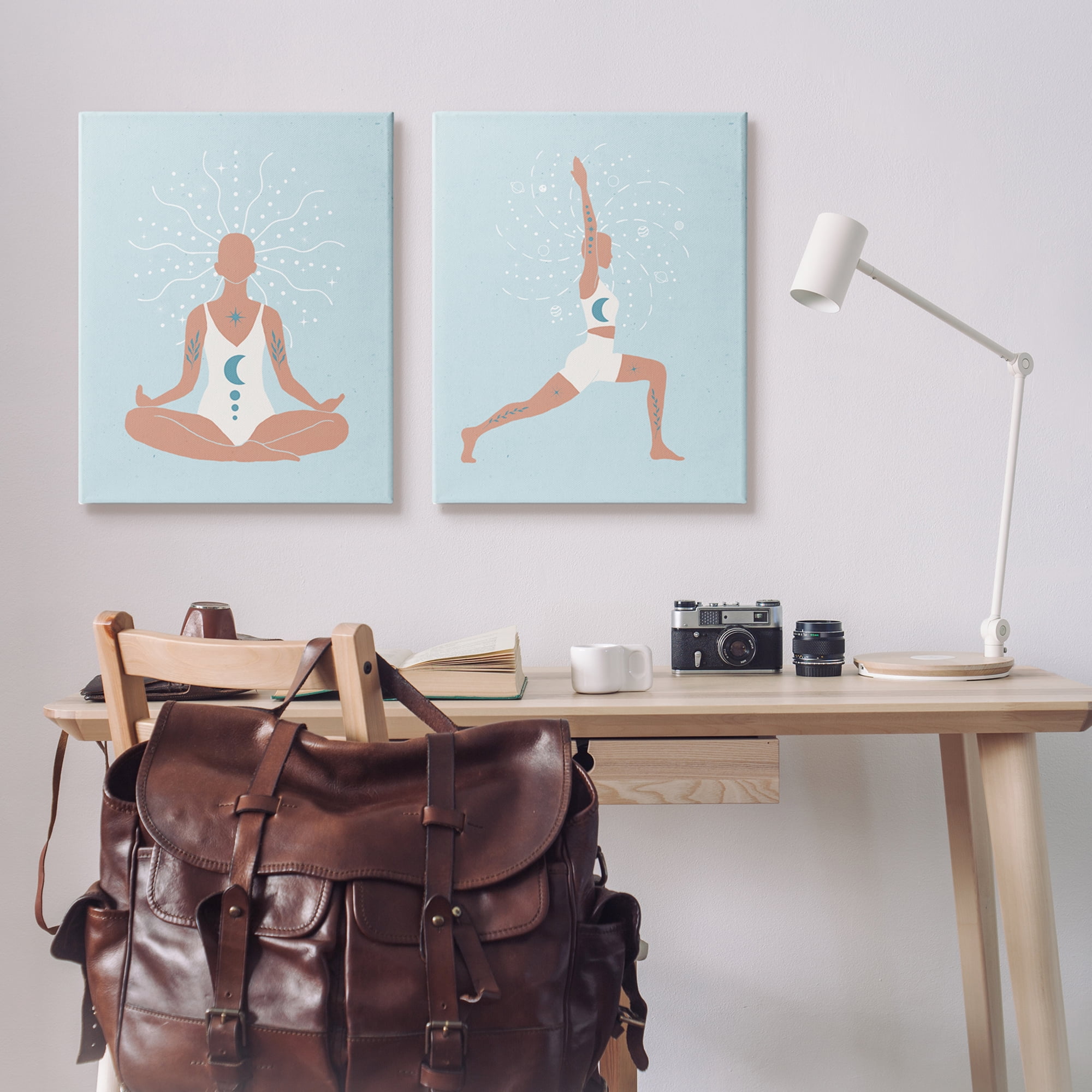 Stupell Industries Yoga Fitness Work Out Human Figure Meditating,24 x 30, Design by Nina Blue