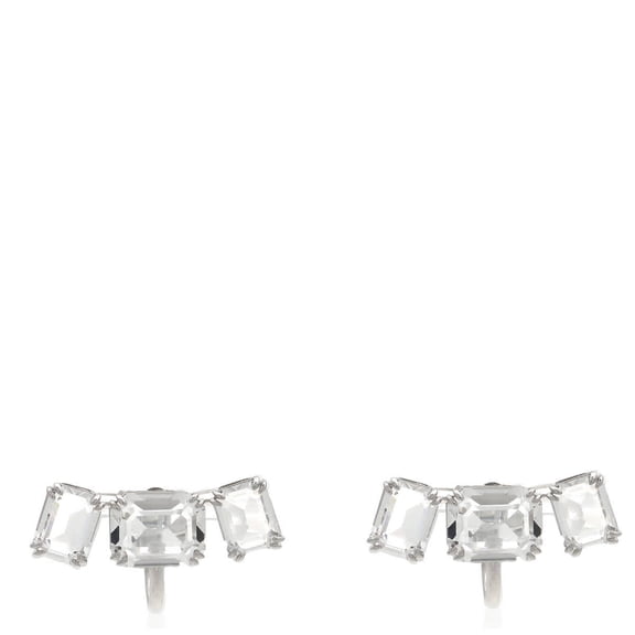 Swarovski Millenia Clip Earrings Rhodium Shiny Crystal Ignite