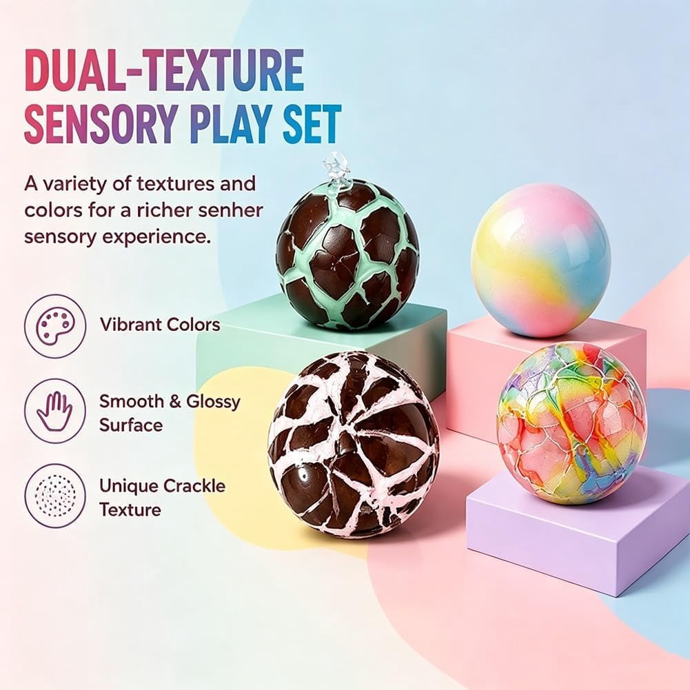 Crunchy Squishy Wax Cracking Squishy Super Relaxing Crispy Handmade Ball, Crunchy Toys, Squeeze and Enjoy, Slow Rising Squeeze Stress Ball for Anxiety, Relief and Focus(Style-2)