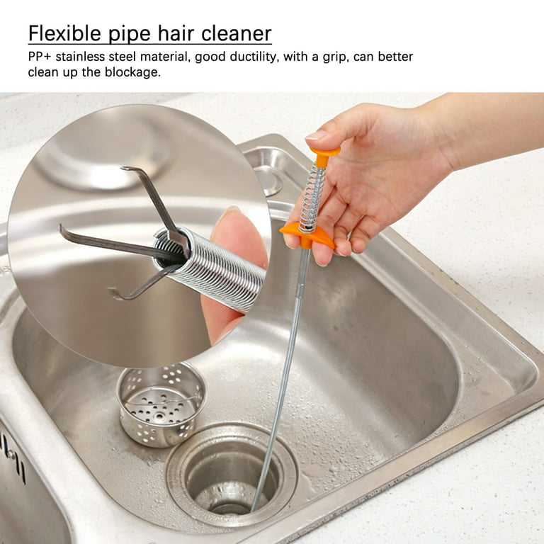Drain Snake Cleaner Drain Auger Flexible Metal Spring Sink