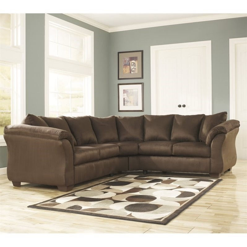 Ashley Darcy 2 Piece Fabric Corner Sectional in Salsa
