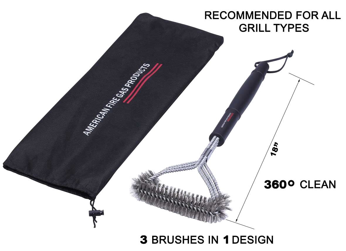 18-3 in 1 Metal Clip Grill Brush Provides Effortless 360° Cleaning for Weber Charcoal, Gas Grills