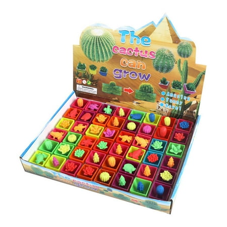 

48Pcs EVA Material Children Garden Pot Colorful Simulation Plant Expansion Toys