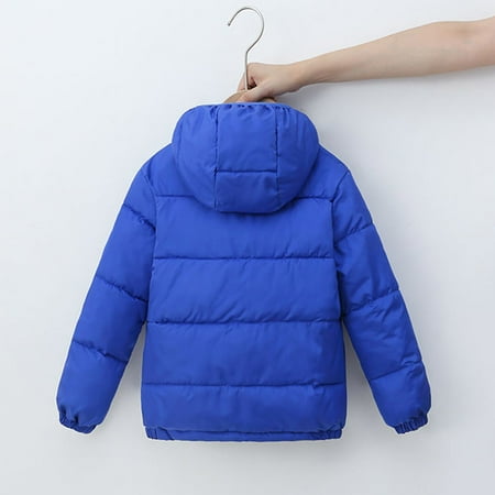 

Cathalem Little Boys Jacket Toddler Kids Boys Girls Winter Warm Jacket Outerwear Solid Coats Hooded Down Fill Farmer Jacket Outerwear Blue 6-7 Years