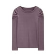 thumbnail image 5 of Ohufall Girls Long Sleeve T-Shirts Kids Cute Solid Causal Pullover Tunic Tops Loose Comfortable Crew Neck Blouse for Teen Girls, 3-14 Years, 5 of 6