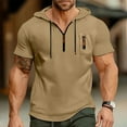 thumbnail image 2 of Men's Lightweight Short Sleeve Hooded T Shirt Breathable Athletic Pullover with Drawstring Casual Summer Sports Tee Mens Summer Lightweight Pullover Tee Shirts, 2 of 5
