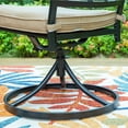 thumbnail image 6 of MF Studio 5-Piece Patio Outdoor Dining Set with 4 Swivel Cushioned Chairs and Square Table, Wood-Texture Finish, Black & Beige, 6 of 14