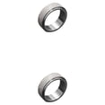 thumbnail image 1 of Sonducket Anillos de hombre exquisito estilo Simple hombre titanio acero anillo moda decoración accesorio joyería decoración Festival regalo Plata 20 mm 2piezas, 1 of 6