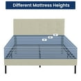 thumbnail image 3 of JUSTLET Queen Bed Frame, Upholstered Platform Bed Frame with Headboard for Adults, No Box Spring Needed, Beige, 3 of 6