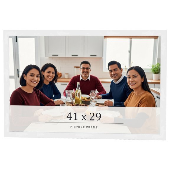 41x29 Frame White Real Wood Picture Frame Width 0.75 inches | Interior Frame Depth 0.5 inches |