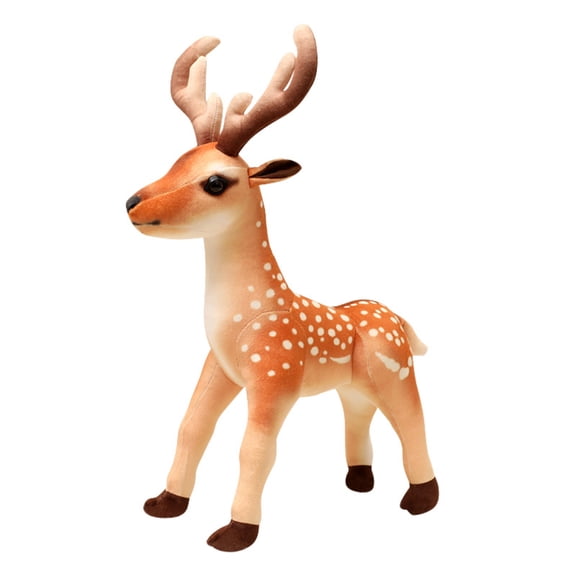 Sika Deer Stuffed Animals Toy,Lifelike Brown Deer Plush Toy,Imaginative Play Plush Doll Gift for Friend