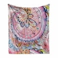 thumbnail image 1 of Eastern Soft Flannel Fleece Throw Blanket, Traditional Floral Pattern Colored Watercolor Effects Art, Cozy Plush for Indoor and Outdoor Use, 50" x 70", Multicolor, by Ambesonne, 1 of 6
