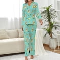 thumbnail image 2 of Top-kevin Womens Pajamas Set Hearts Leopard Lips Pattern Soft Long Sleeve Sleepwear Button Down Sets, 2 of 12