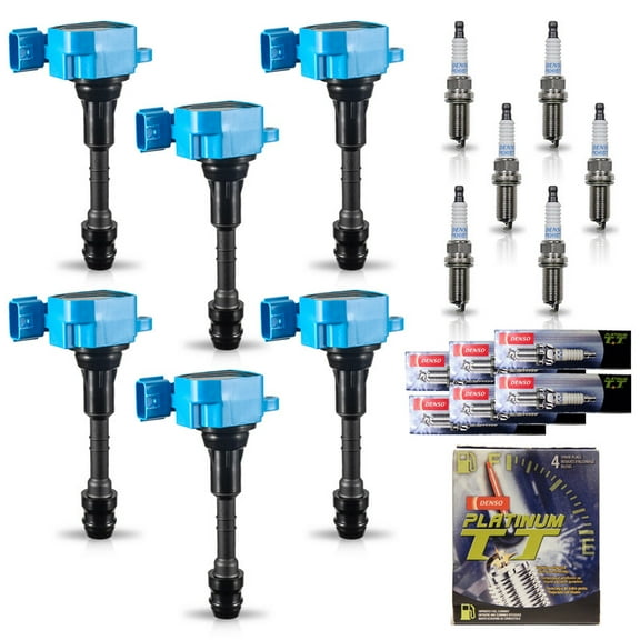Set of 6 ISA High Performance Ignition Coils & 6 Denso Spark Plugs for 2001-2011 Nissan Altima Frontier Maxima Quest & Infiniti I35 QX4 Replacement for UF349