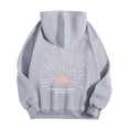 thumbnail image 5 of NinXxx Women's Sunset Beach Oversized Hoodie Beachy Sweatshirt Top Grey M, 5 of 6
