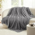 thumbnail image 5 of Soft and Lightweight Rabbit Like Fleece Blanket, Flannel Nap Blanket, Coral Fleece Cover Blanket, Suitable for All Seasons, Thick Fleece Blanket (Misty Gray,78" x 90"), 5 of 5