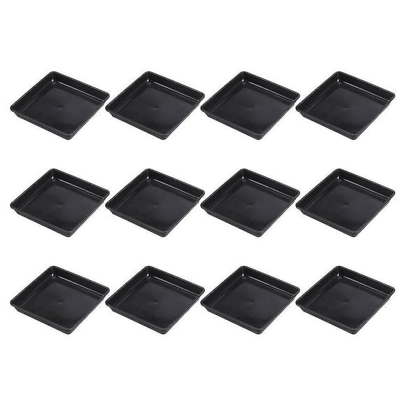 12 Pcs Tapis de Fond de Bassin de Fleurs Plateaux Carrés Plateaux de Pot de Fleurs Soucoupes de Plantes Carrées