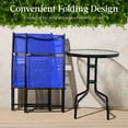 thumbnail image 5 of Best Choice Products 3-Piece Patio Bistro Dining Furniture Set w/ Glass Tabletop, Folding Chairs - Resort Blue, 5 of 10