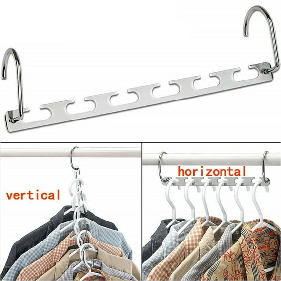 6 Pack Closet Space Saving Hangers Multi-Purpose Metal Magic Hangers