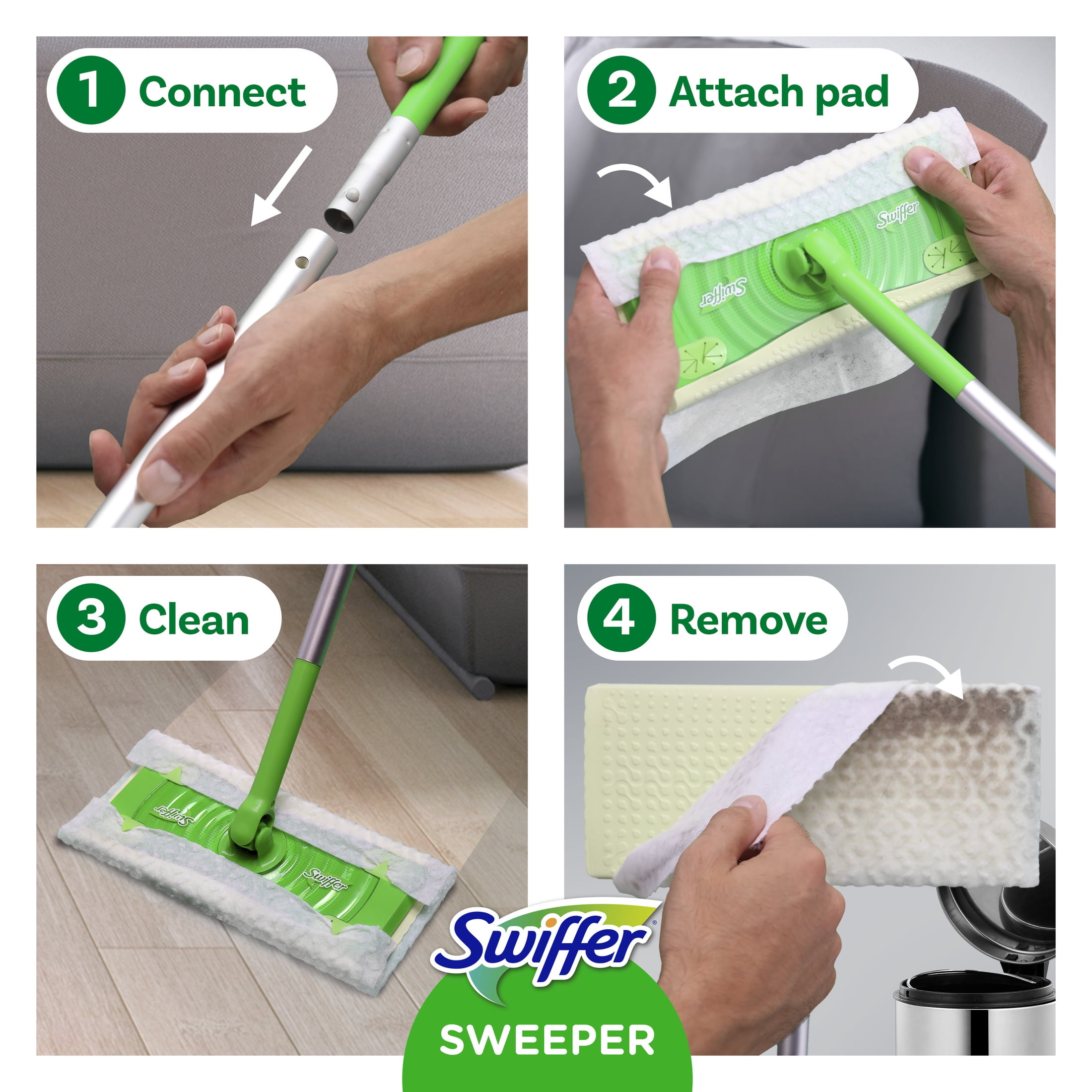 Swiffer Sweep + Mop, Broom & Mop Alternative, Dry & Wet Floor Cleaner, Fresh Scent, Cleaning Set