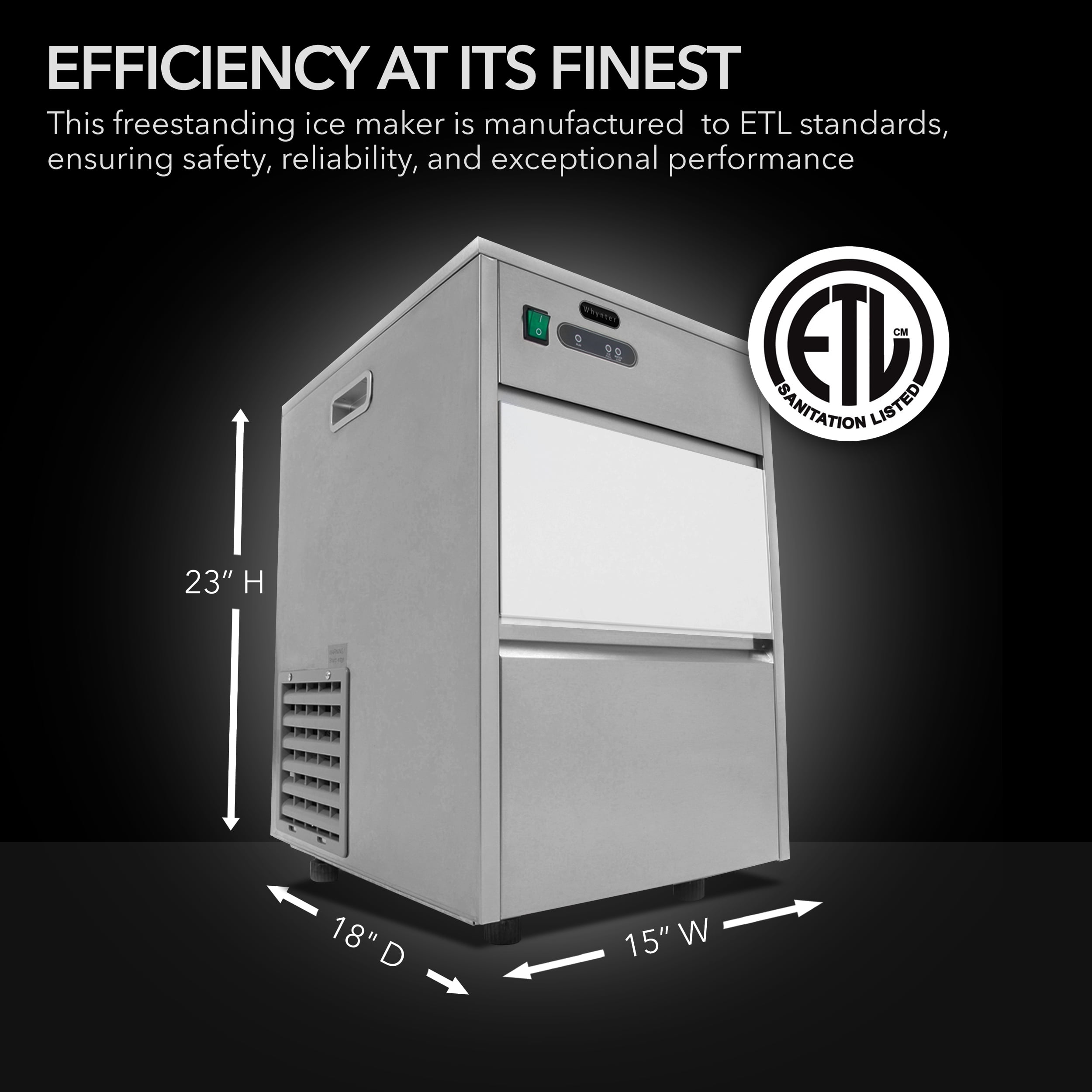 Whynter FIM-450HS Freestanding Ice Maker, 44 lb Capacity