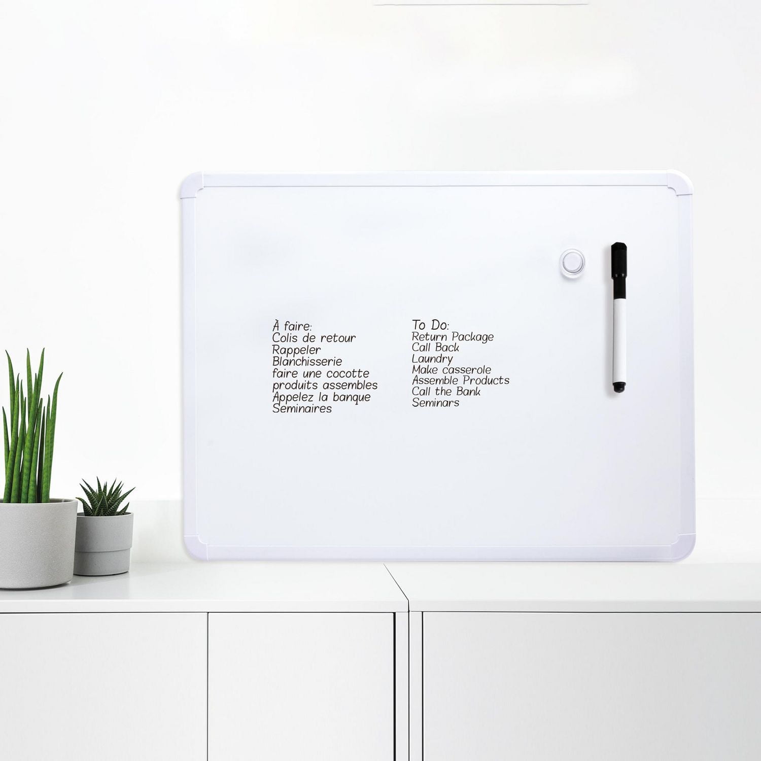 PG 17X23 MAGNETIC DRY ERASE BOARD WITH WHITE FRAME, PG 17X23 WD DE BRD