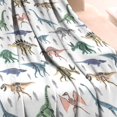 thumbnail image 3 of White Dinosaurs Skeletons Pattern Blanket,Comfortable Soft Flannel Throw Blanket,All Season,Warm Lightweight Blankets for Sofa Bed Couch Living Room Chair,30"x40", 3 of 4