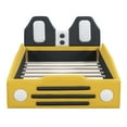 thumbnail image 4 of Twin Size Race Car-Shaped Platform Bed with Wheels,Yellow, 4 of 10
