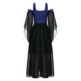 thumbnail image 4 of iiniim Robe de Sorcière Gothique Renaissance pour Filles Déguisement d'Halloween Manches Papillon Corset Victorien Costumes Bleu 14, 4 of 7